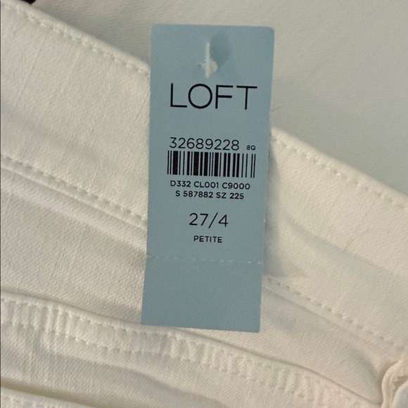 LOFT NWT White Mid-Rise Petite Skinny Jeans, 27” Waist, 24 1/2” inseam - Picture 9 of 9